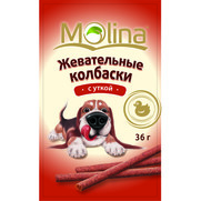 Фото Molina Молина Лакомство для собак Жевательные колбаски с уткой