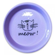 Фото КерамикАрт 646345 миска керамическая для кошек MEOW! 200 мл, сиреневая