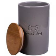 Фото КерамикАрт HD20P701 бокс керамический для хранения корма для собак GOOD DOG 850 мл, серый