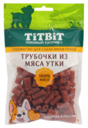 Фото Titbit лакомство для собак трубочки из мяса утки для собак мини пород