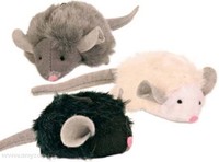 Фото Trixie Набор игрушек для кошек мягкие мышки с микрочипом 6,5см