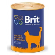 Фото Brit Брит консервы для кошек Мясное ассорти с печенью