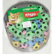 Фото Триол Игрушка для кошек На Мяч футбольный одноцветный зефирный 45мм*60шт(туба)