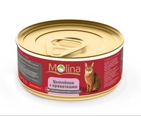 Фото Molina Молина консервы для кошек Цыпленок с креветками в соусе