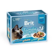 Фото Brit Premium Family Plate Gravy Брит для кошек набор паучей кусочки в соусе 12*85гр