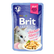 Фото Brit Premium Jelly Chiсken fillets Брит для кошек кусочки филе курицы в желе пауч