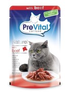 Фото Prevital Naturel паучи для кошек Кусочки в соусе с говядиной