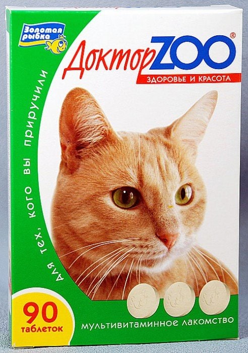 Купить Доктор ЗОО Витамины для кошек Здоровье и красота с доставкой в  интернет магазине Москвы