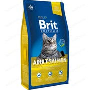 Фото Brit Premium Cat Adult Salmon Брит сухой корм для взрослых кошек с Лососем в соусе