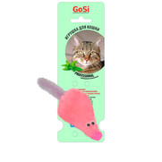 Фото Petto GoSi Игрушка Мышь с мятой розовый мех с хвостом из натуральной норки на картоне с еврослотом