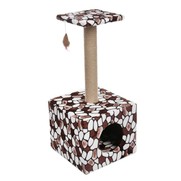 Фото Perseiline когтеточка столбик-куб с площадкой Джут