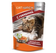 Фото Cat lunch паучи для кошек кусочки в желе с говядиной