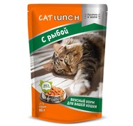 Фото Cat lunch паучи для кошек кусочки в желе с рыбой