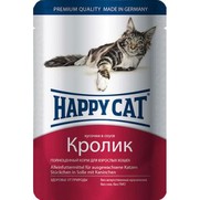 Фото Happy Cat Пауч для кошек Нежные кусочки в соусе Кролик