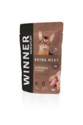 Фото Winner Extra Meat паучи для взрослых кошек всех пород с курочкой в соусе