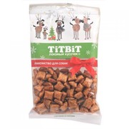 Фото Titbit Новогодняя коллекция хрустящие подушечки со вкусом индейки и шпината для маленьких пород