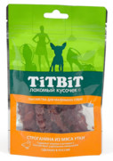 Фото Titbit лакомство для собак мелких пород строганина из мяса утки