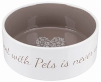 Фото Trixie Миска керамическая Pet's Home, кремовый/темно-серый