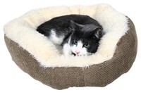 Фото Trixie Лежак для кошки Yuma 45см, коричневый/белый