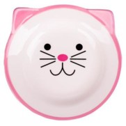 Фото КерамикАрт HD599PK миска керамическая для кошек 150 мл Мордочка кошки розовая
