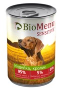 Фото BioMenu консервы для собак тушеная индейка 