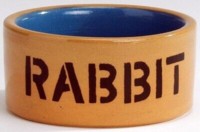 Фото Beeztees миска керамическая для кроликов бежево-голубая