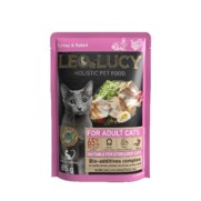 Фото Leo&Lucy Holistic паучи для кошек кусочки в соусе с индейкой, кроликом и биодобавками