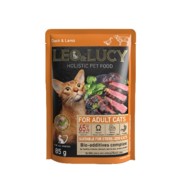 Фото Leo&Lucy Holistic паучи для кошек кусочки в соусе с уткой, ягненком и биодобавками