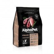 Фото AlphaPet Сухой корм для взрослых стерилизованных кошек с ягненком и индейкой
