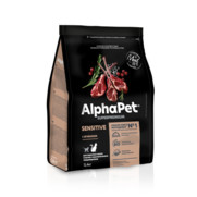 Фото AlphaPet сухой корм для взрослых кошек с чувствительным пищеварением с ягненком