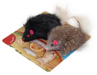 Фото Dogman игрушка для кошек мышка меховая гремящяя с пером