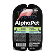 Фото AlphaPet Superpremium влажный корм для кошек с чувств. пищеварением Кролик и черника в соусе