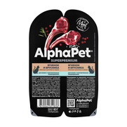 Фото AlphaPet Superpremium влажный корм для кошек с чувств. пищеварением Ягненок и брусника в соусе
