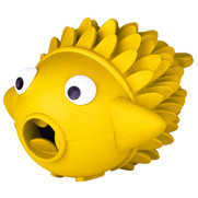 Фото Mr.Kranch игрушка для собак Рыба-ёрш 12 см желтая с ароматом сливок