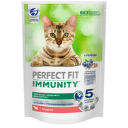 Фото Perfect Fit Immunity Сухой корм для кошек для поддерж. иммунитета говядина/семена льна/голубика