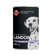 Фото Landor консервы для собак всех пород индейка с черникой