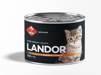 Фото Landor Ландор полнорационный влажный корм для котят индейка с тыквой