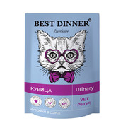 Фото Best Dinner Exclusive Vet Profi Urinary пауч для кошек кусочки в соусе с Курицей