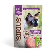 Фото Sirius Сириус Premium паучи для стерилизованных кошек Индейка и курица