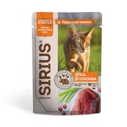 Фото Sirius Сириус Premium паучи для стерилизованных кошек Утка с клюквой