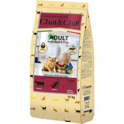 Фото Chat&Chat Expert Premium Сухой корм с говядиной и горохом для взрослых кошек