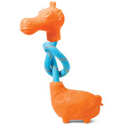 Фото Триол игрушка для собак из термопластичной резины Жираф с веревкой