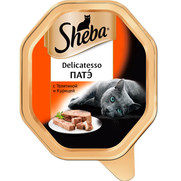 Фото Sheba Delicatesso Шеба паштет для кошек патэ телятина с курицей ламистер