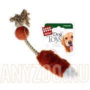Фото GiGwi Гигви Игрушка для собак мячик с лисьим хвостом и пищалкой