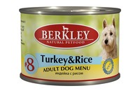Фото Berkley Turkey & Rice Adult Dog №8 Беркли консервы для собак Индейка с рисом №8
