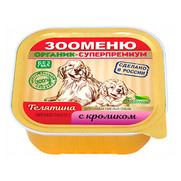 Фото Зооменю консервы для собак паштет Телятина с кроликом