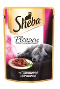 Фото Sheba Шеба паучи для кошек плежер говядина с кроликом в соусе 