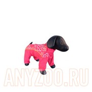 Фото Dezzie Комбинезон для собак породы Китайская хохлатая (девочка), красный с цветами 5635461