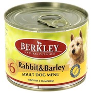 Фото Berkley Rabbit & Barley Adult Dog №6 Беркли консервы для собак Кролик с ячменем №6