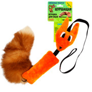 Фото PETTO Грейфер GoSi Игрушка для собак ЛИСА Шуршик оранжевый с натуральным хвостом Пушнина